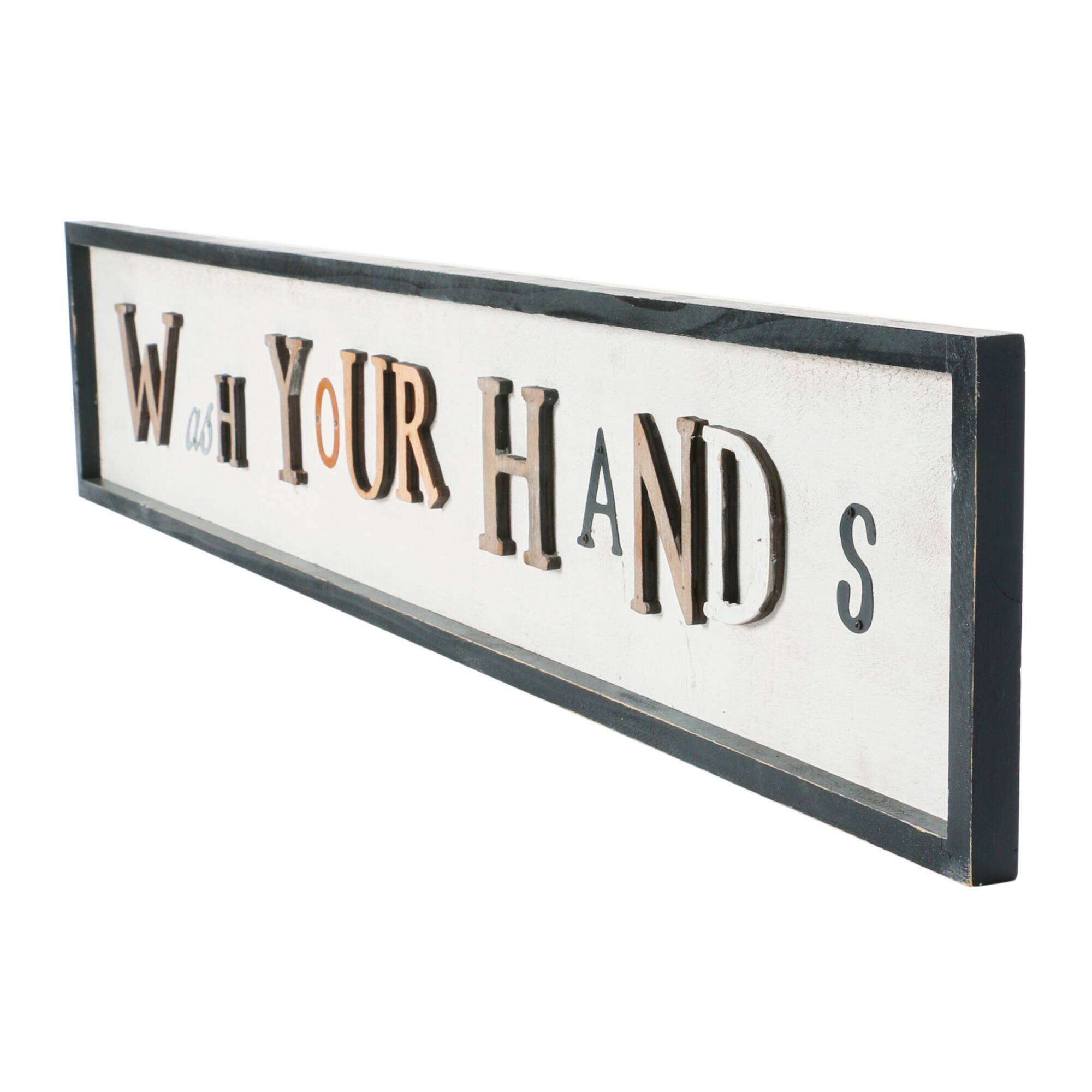 Hello Honey® "Wash Your Hands" Framed Wall Sign